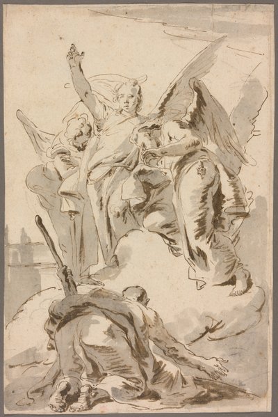 ظهور ثلاثة ملائكة لإبراهيم بواسطة Giambattista Tiepolo