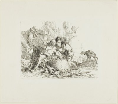 سحرة وطفل من شرزي بواسطة Giambattista Tiepolo