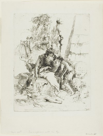 اثنان من السحرة مع اثنين من الأولاد ، من شيرزي بواسطة Giambattista Tiepolo