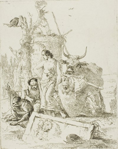 الرعاة الصغار والرجل العجوز مع القرد ، من شيرزي بواسطة Giambattista Tiepolo