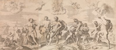 اكتشف باخوس ورفاقه أريادن في جزيرة ناكسوس ، بعد ريني ، 165 ... ، 1650-80. بواسطة جيان باتيستا بولونيني