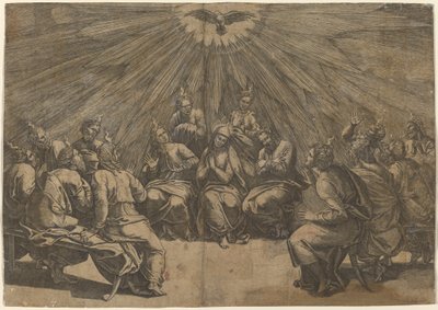 عيد العنصرة بواسطة Gian Jacopo Caraglio after Raphael