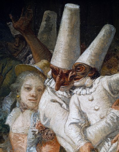 Pulcinella and Acrobats, detail بواسطة جياندومينيكو تيبولو