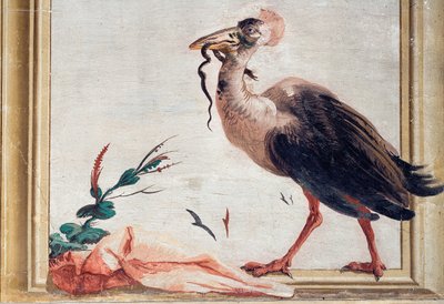 كاسواري يحمل ثعبانًا في منقاره ، من الغرفة الصينية في فورستيريا ، 1757 بواسطة جيوفاني دومينيكو تيبولو