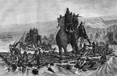 هانيبال عبور الرون ، 218 قبل الميلاد 1882-1884 بواسطة جيلبرت
