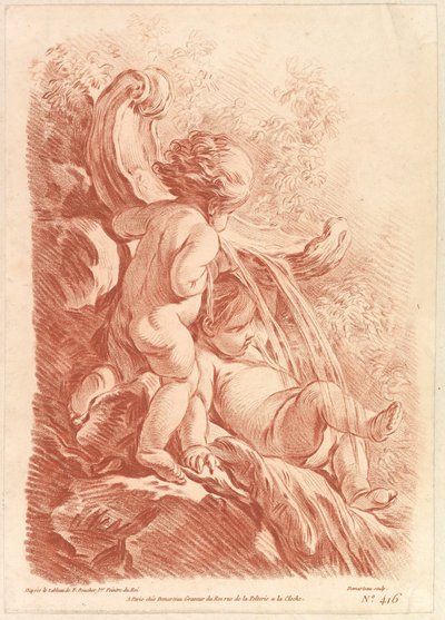 نافورة مع كيوبيد ، كاليفورنيا. 1773. بواسطة جيل ديمارتو