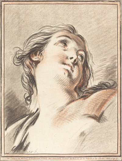 رأس امرأة تنظر لأعلى ، 1767. بواسطة جيل ديمارتو