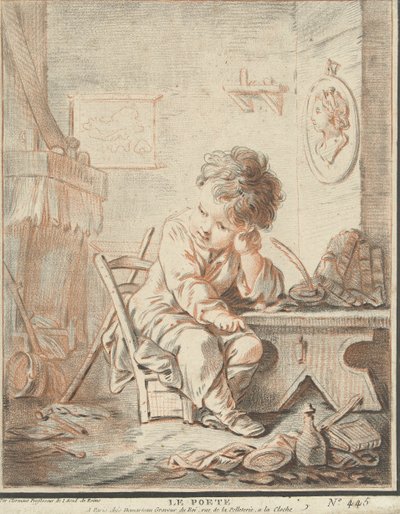 طفل كشاعر في العمل في الداخل لو poete (العنوان على الكائن) بواسطة جيل ديمارتو