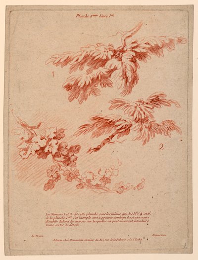 اللوحة 2 من الكتاب الأول ، مبادئ الرسم في نوع المناظر الطبيعية بواسطة جيل ديمارتو