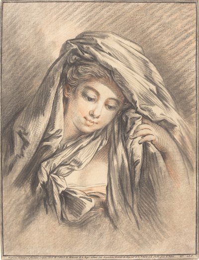 امرأة شابة مغطى رأسها ، 1767. بواسطة جيل ديمارتو