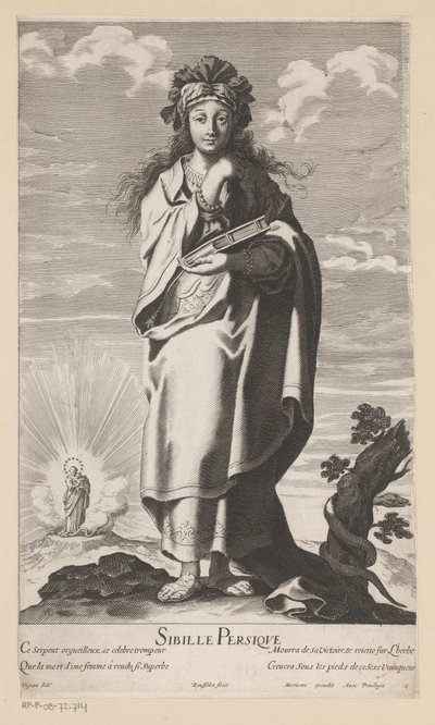 العرافة الفارسية ، مع مريم والطفل في الخلفية سيبيل بيرسيك (العنوان على الكائن) العرافات (عنوان المسلسل) ليه Sibylles (عنوان المسلسل) بواسطة جيل روسيليت