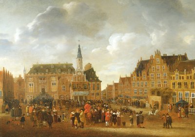 الإعلان عن معاهدة السلام في مونستر في عام 1648 من شرفة مجلس مدينة هارلم بواسطة جيليس رومبوتس