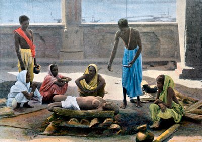 حرق الجثث في الهند ، c1890 بواسطة جيلو