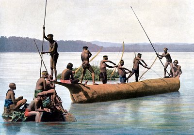 الصيد بقوس ، جزر أندامان ونيكوبار ، المحيط الهندي ، c1890. بواسطة جيلو