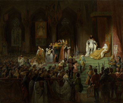 تتويج الموتى إينيس دي كاسترو في كاتدرائية كويمبرا ، 1827-1828. بواسطة جيلو سانت إيفري