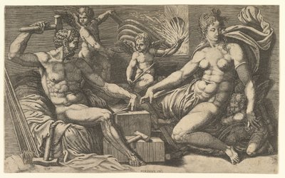 فينوس وفولكان في فورج ، كاليفورنيا. 1555. بواسطة جورجيو غيسي
