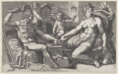 Venus en Vulcanus في de smidse van Vulcanus بواسطة Perino del Vaga