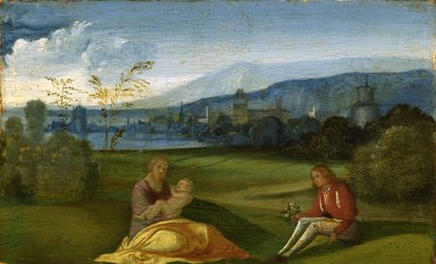 المناظر الطبيعية الرعوية المثالية ، أواخر القرن الخامس عشر بواسطة Giorgione da Castelfranco