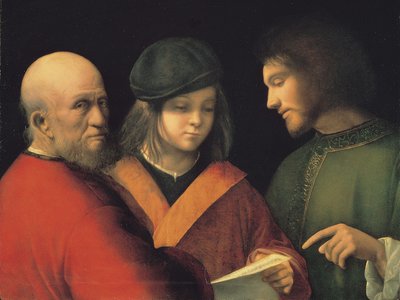 العصور الثلاثة لرجل يقرأ أغنية ، ج. 1501 بواسطة Giorgione da Castelfranco