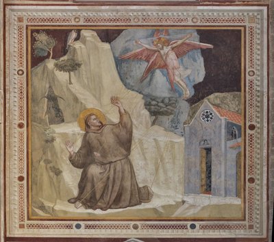 Transept ، الجزء الخارجي من كنيسة Bardi: القديس فرانسيس و Stigmata بواسطة جيوتو (سي 1266 1337)