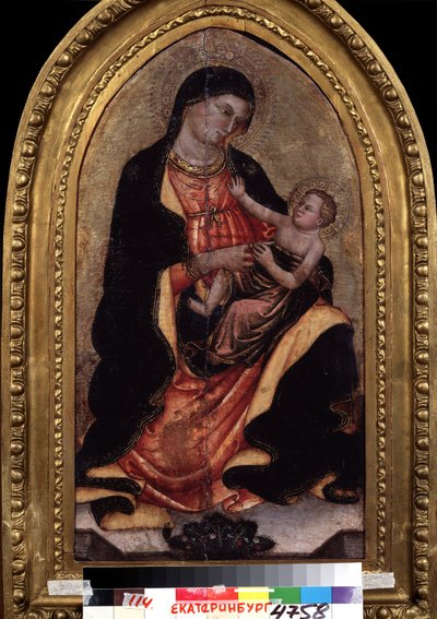 "العذراء والطفل" (العذراء والطفل). لوحة لجيوتو دي بوندوني (1267-1337). نسل على الخشب. المتحف الوطني للفنون الجميلة ، يكاترينبورغ (أو يكاترينبورغ). روسيا بواسطة جيوتو (سي 1266 1337)