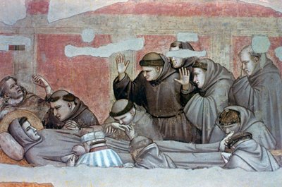 وفاة القديس فرنسيس والتفتيش على Stigmata ، c1320 بواسطة جيوتو دي بوندوني