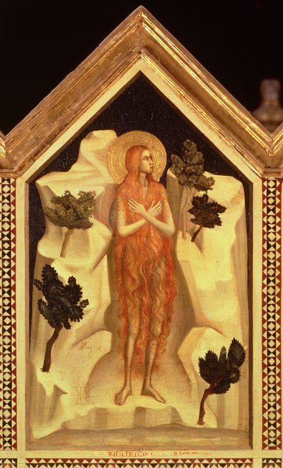 سانت ماري المجدلية ، من تفاصيل اللوحة اليمنى الوسطى العكسية St. Reparata Polyptych من 66558 ، انظر أيضًا 66557-66568 بواسطة جيوتو دي بوندوني