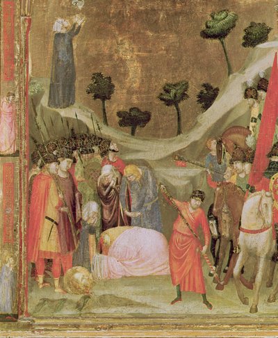 استشهاد القديس بولس ، اللوحة اليمنى من Stefaneschi Triptych ، c.1320 (درجة الحرارة على اللوحة) (تفاصيل 214100) بواسطة جيوتو دي بوندوني