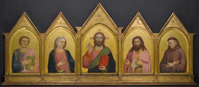 The Peruzzi Altarpiece ، c.1310-1315 (درجة الحرارة وورقة الذهب على اللوحة) بواسطة جيوتو دي بوندوني