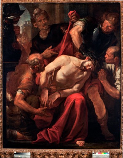 استهزاء بالمسيح (استهزأ الجنود بيسوع) لوحة رسمها Gioacchino Assereto (1600-1649) جينات القرن السابع عشر ، Musei di Strada Nuova بواسطة جيوفاتشينو أسيريتو