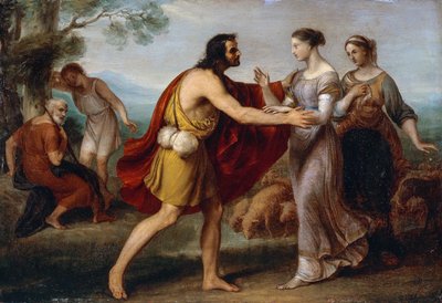 لقاء بين يعقوب وراشيل ، بواسطة جيوفاني كارنفالي المعروف باسم Piccio (1804-1873) ، زيت على النحاس ، 38x53 سم بواسطة جيوفاني كارنفالي