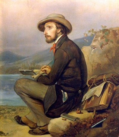 صورة للرسام ، ربما جيوفاني كارنفالي لجوزيبي ماززا (1817-1884) ، زيت على لوح ، 28 × 23 سم بواسطة جيوفاني كارنفالي