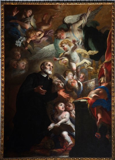 ظهور الطفل في سان فيليبو نيري. 1687 (زيت على قماش) بواسطة جيوفاني أندريا كارلون