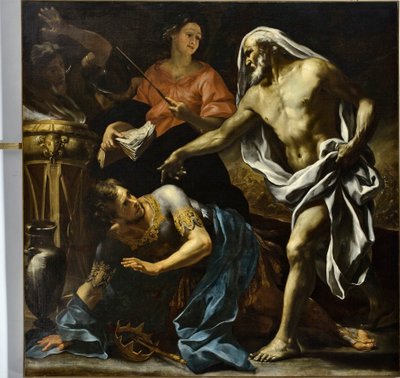 ساحر عينور يستحضر لشاول ظل النبي صموئيل (زيت على قماش) بواسطة جيوفاني أندريا كارلون