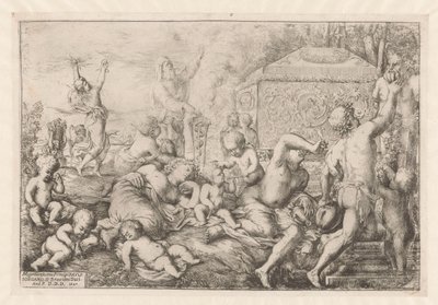 Bacchanal التقى altaar ، faun en Silenus بواسطة جيوفاني أندريا بوديستا