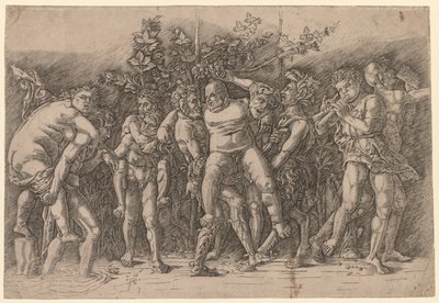 Bacchanal مع Silenus. بواسطة جيوفاني أنطونيو دا بريشيا