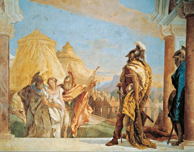 يقود Eurybates و Talthybius Briseis إلى Agamemnon بواسطة جيوفاني باتيستا (1696 ـ 1770) تيبولو