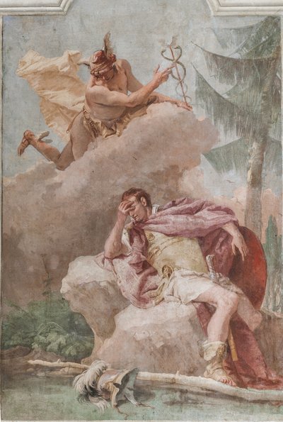 Palazzina (مبنى صغير) ، الغرفة الثالثة أو غرفة Aeneid: "Aeneas يحلم بعطارد الذي يأمره بالمغادرة" بواسطة جيوفاني باتيستا تيبولو