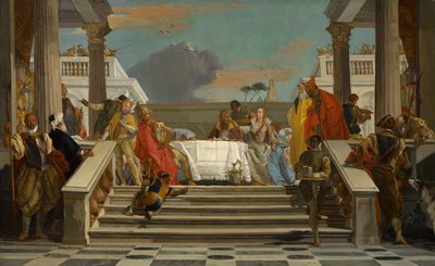مأدبة كليوباترا وأنتوني ، حوالي 1747-1750 (زيت على قماش) بواسطة جيوفاني باتيستا تيبولو