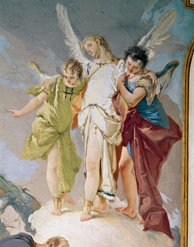Abraham and angels, by Giovanni Battista Tiepolo (1696-1770), fresco, Detail, Patriarchal Palace, Guest Hall, Udine بواسطة جيوفاني باتيستا تيبولو