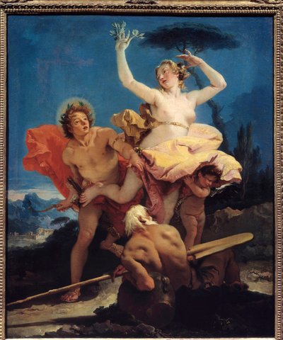 لوحة أبولو ودافني بقلم جيوفاني تيبولو (1696-1770) من القرن الثامن عشر. 0،96x0،79 م بواسطة جيوفاني باتيستا تيبولو