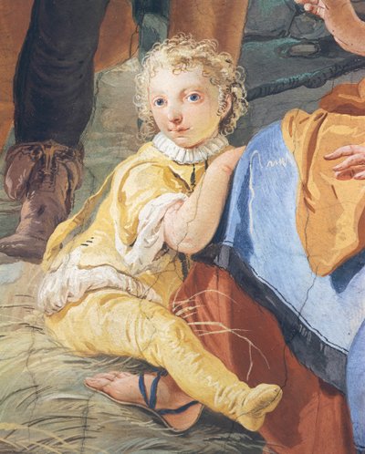 طفل ، بقلم جيامباتيستا تيبولو (1696-1770) ، لوحة جدارية ، قصر رئيس الأساقفة ، أوديني ، إيطاليا بواسطة جيوفاني باتيستا تيبولو