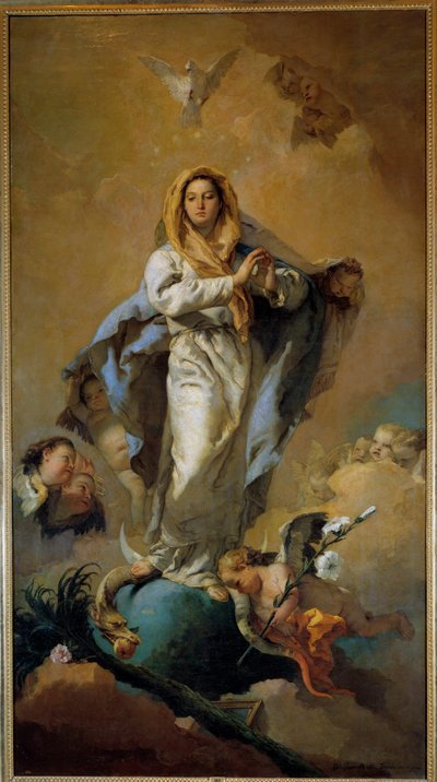 لوحة تصميم Immaculee التي رسمها جيوفاني تيبولو (1696-1770) القرن الثامن عشر في مدريد ، متحف برادو بواسطة جيوفاني باتيستا تيبولو