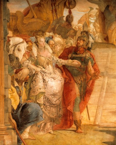 The meeting of Anthony and Cleopatra, by Giambattista Tiepolo (1696-1770), fresco, detail, Palazzo Labia, Venice, Italy بواسطة جيوفاني باتيستا تيبولو