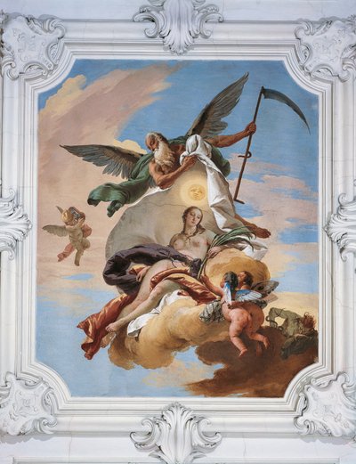 Time hunting Envy and discovering Truth, by Giovanni Battista Tiepolo (1696-1770), fresco, Villa Loschi-Zileri, Biron, Monteviale, Italy بواسطة جيوفاني باتيستا تيبولو