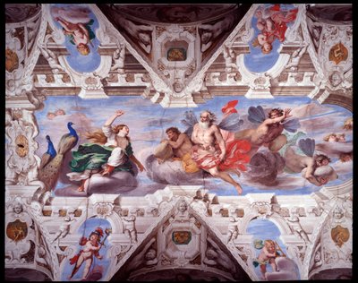 يطلب Juno من Aeolus منع سفر Aeneas (Fresco بواسطة جيوفاني باتيستا كارلون