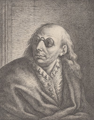 صورة لوكا جيوردانو ، مرتديًا نظارة دائرية وينظر إلى اليسار ، 1692-1727. ، 1692-1727. بواسطة جيوفاني باتيستا كاتينارو