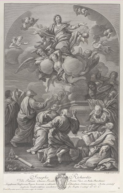 صعود العذراء من القبر محاطًا بالرسل ، 1778. بواسطة جيوفاني باتيستا سيتشي