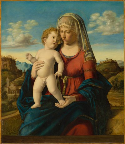 مادونا والطفل في المناظر الطبيعية ، c.1496-1499 بواسطة جيوفاني باتيستا سيما دا كونجليانو