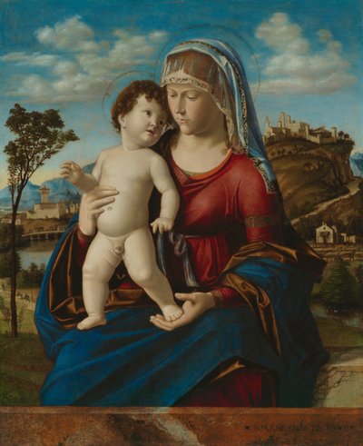 مادونا والطفل في المناظر الطبيعية ، c.1496-99 بواسطة جيوفاني باتيستا سيما دا كونجليانو